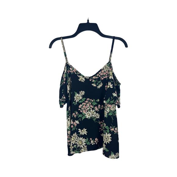 Audrey Women`s Off‎ Shoulder Floral Blouse Size Approximately M/L - Picture 2 of 4